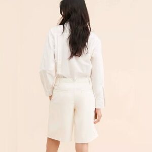 Free People Alandale Vegan Trouser Shorts Ivory Size 4 NWT